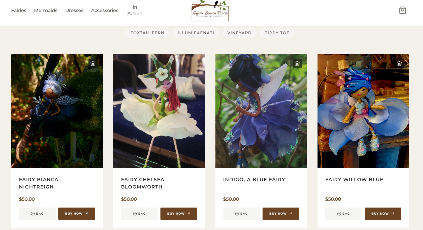 Off the Branch Fairies website